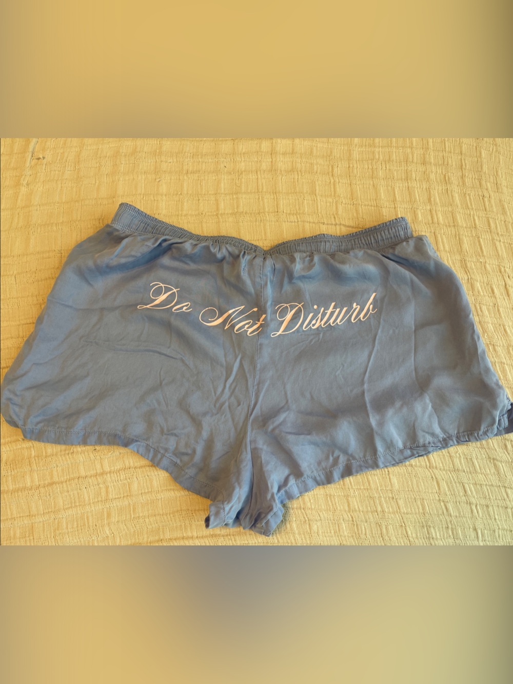 PINK Victoria's Secret Blue "Do Not Disturb" Lounge Shorts